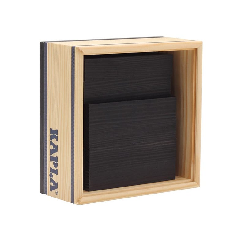 KAPLA 40 Squares Black - Wooden Construction Set 40 Black Colored Building Planks - Image 1